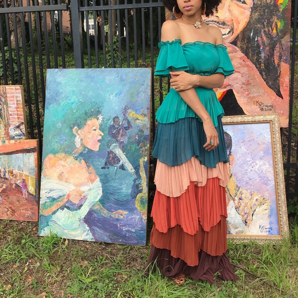 Two Piece Gypsy top and skirt